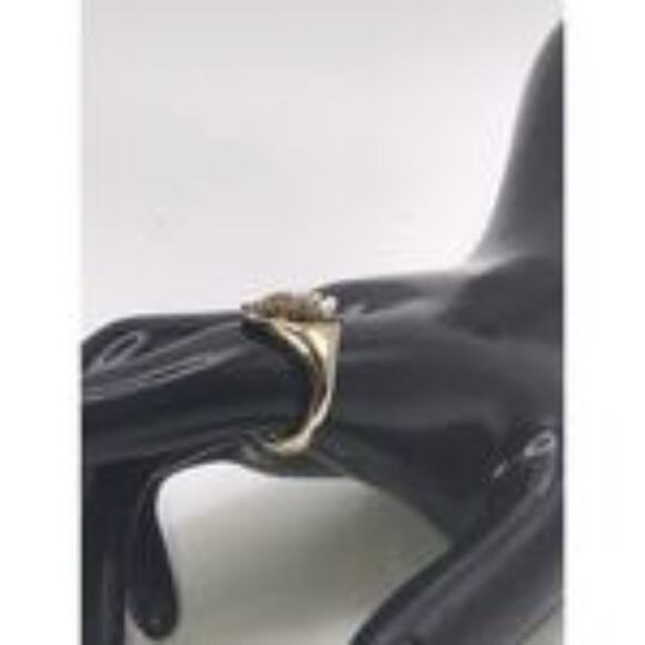 Swarovski Crystal Scarab Yellow Gold Signet Ring Adjustable 8-9 58-60 - Picture 2 of 8